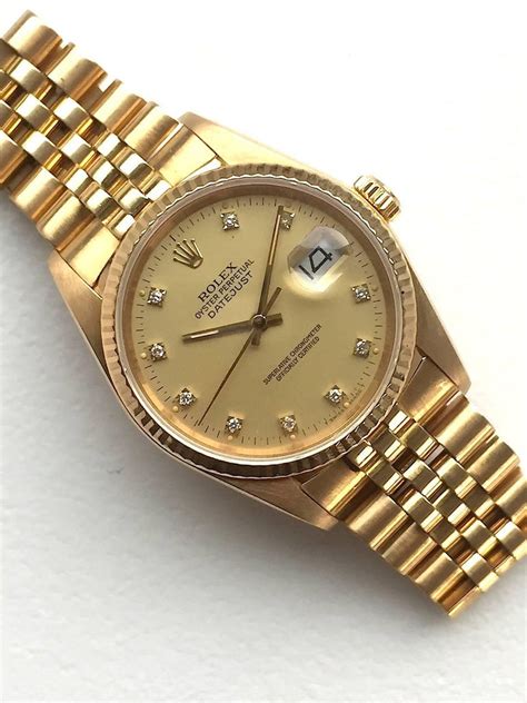 rolex datejust mens watch yellow gold|rolex 18k yellow gold crowns.